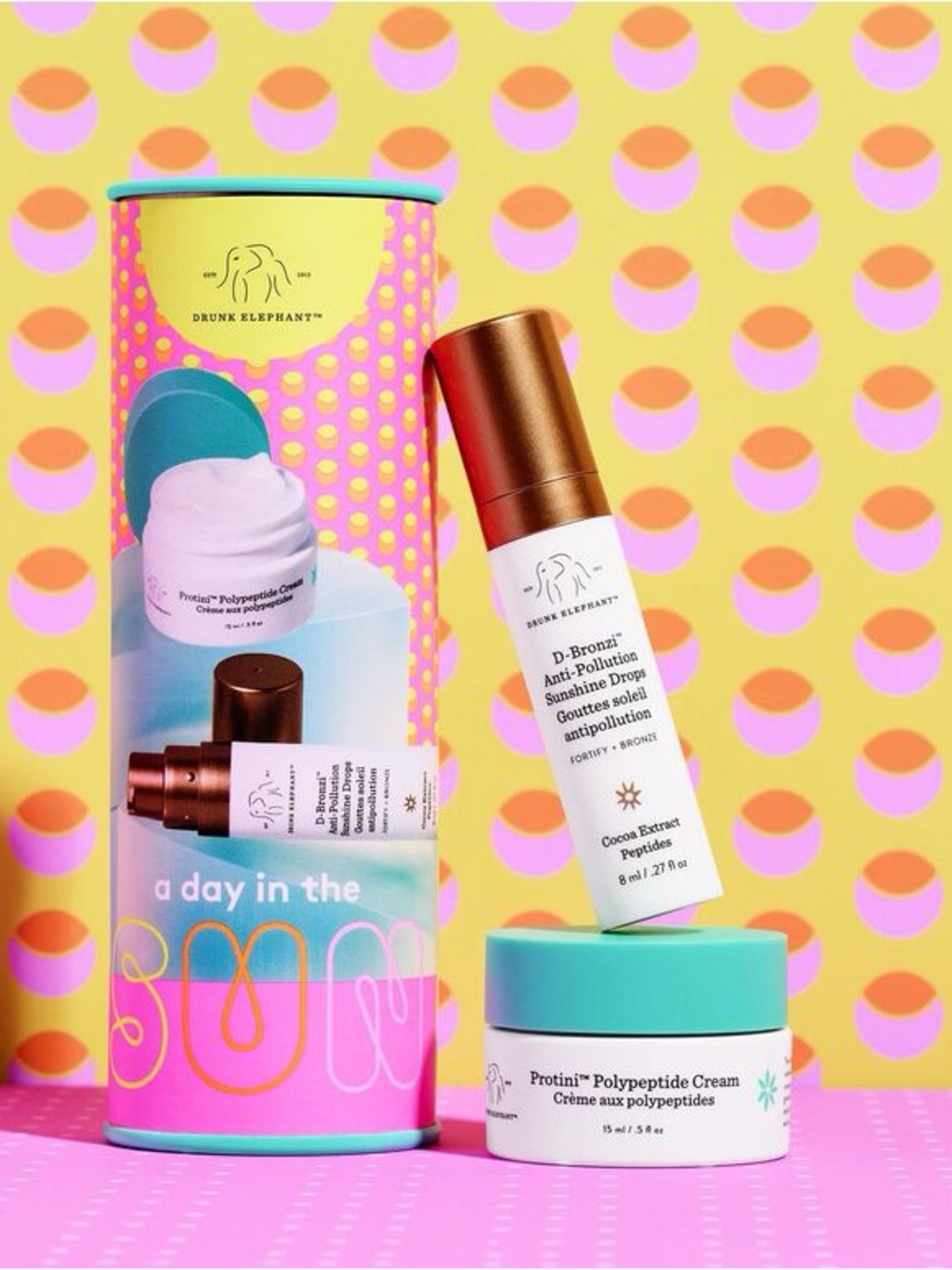 🆕 NWB Drunk Elephant A Day in the Sun D-Bronzi and Protini Cream Duo Kit 2P Set